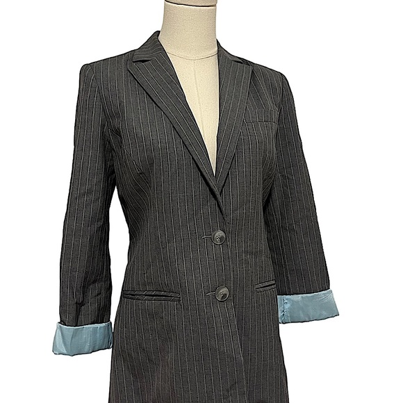 Tristan and Iseut Blazer Size 4 Lined Blue Gray Ladies Women Work Office - Picture 1 of 13